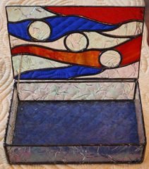 blue and orange swirl box