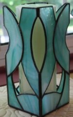 blue abstract candle holder