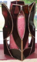 burgundy abstract candle holder