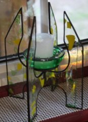 yellow spechs candle holder