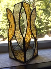 gold abstract candle holder