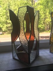 maroon abstract candle holder