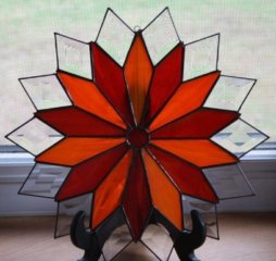 sunburst with beveled glass border