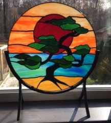 sunset bonsai with stand